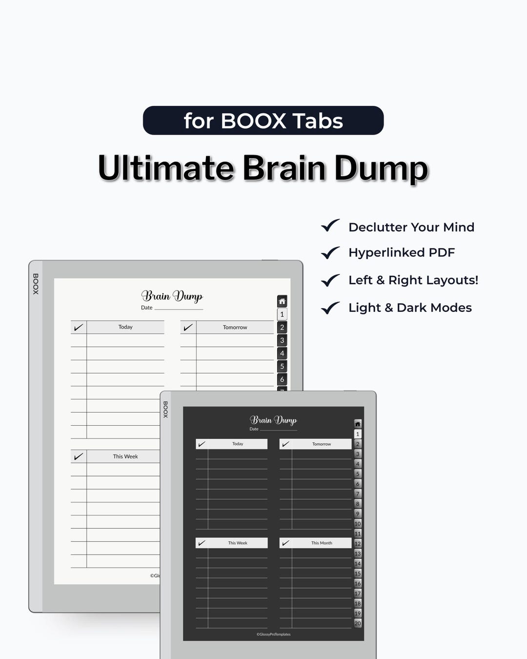 Brain Dump Template BOOX | Hyperlinked Priority Matrix | Digital Task ...