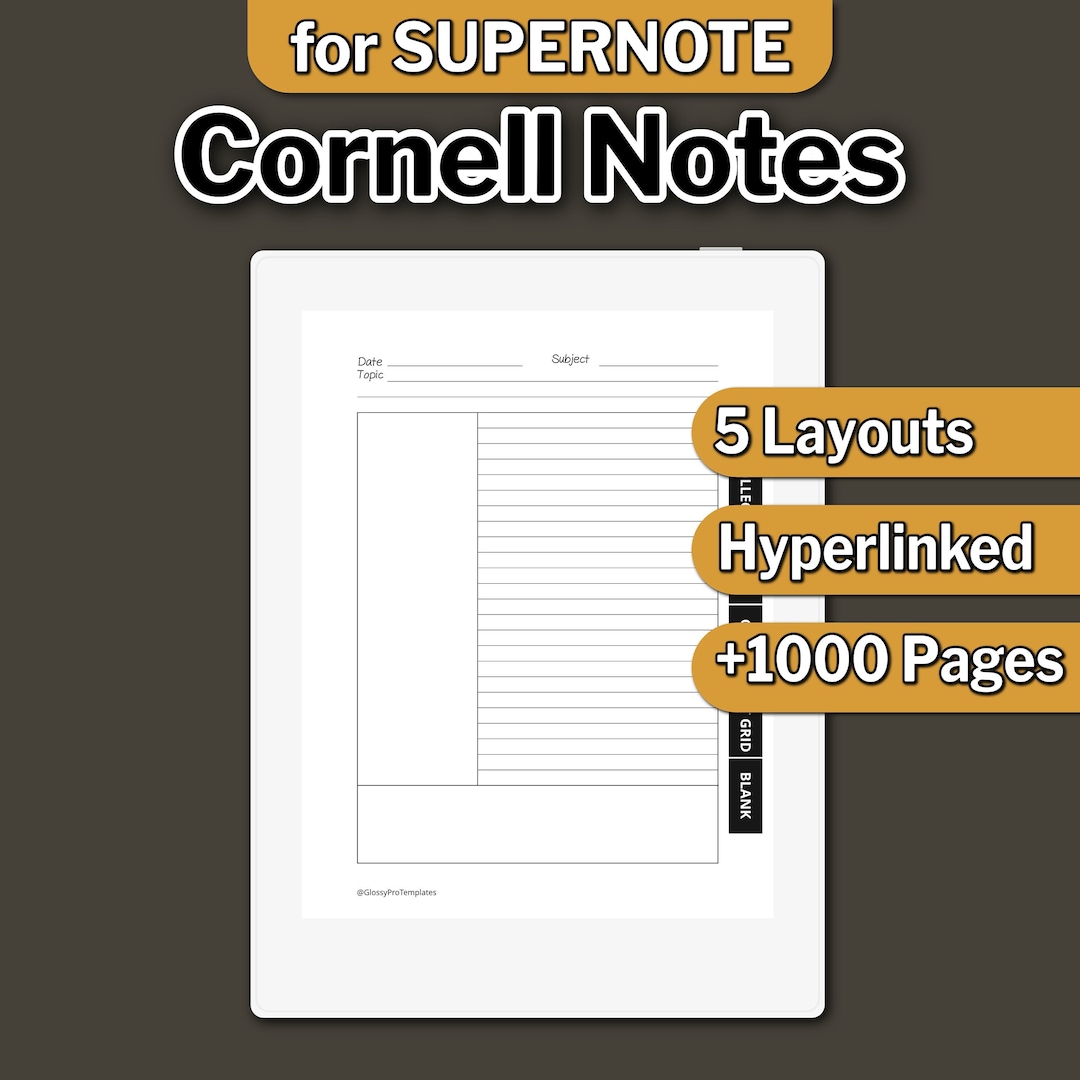 SUPERNOTE Cornell Note Taking, Note Taking Templates, Supernote