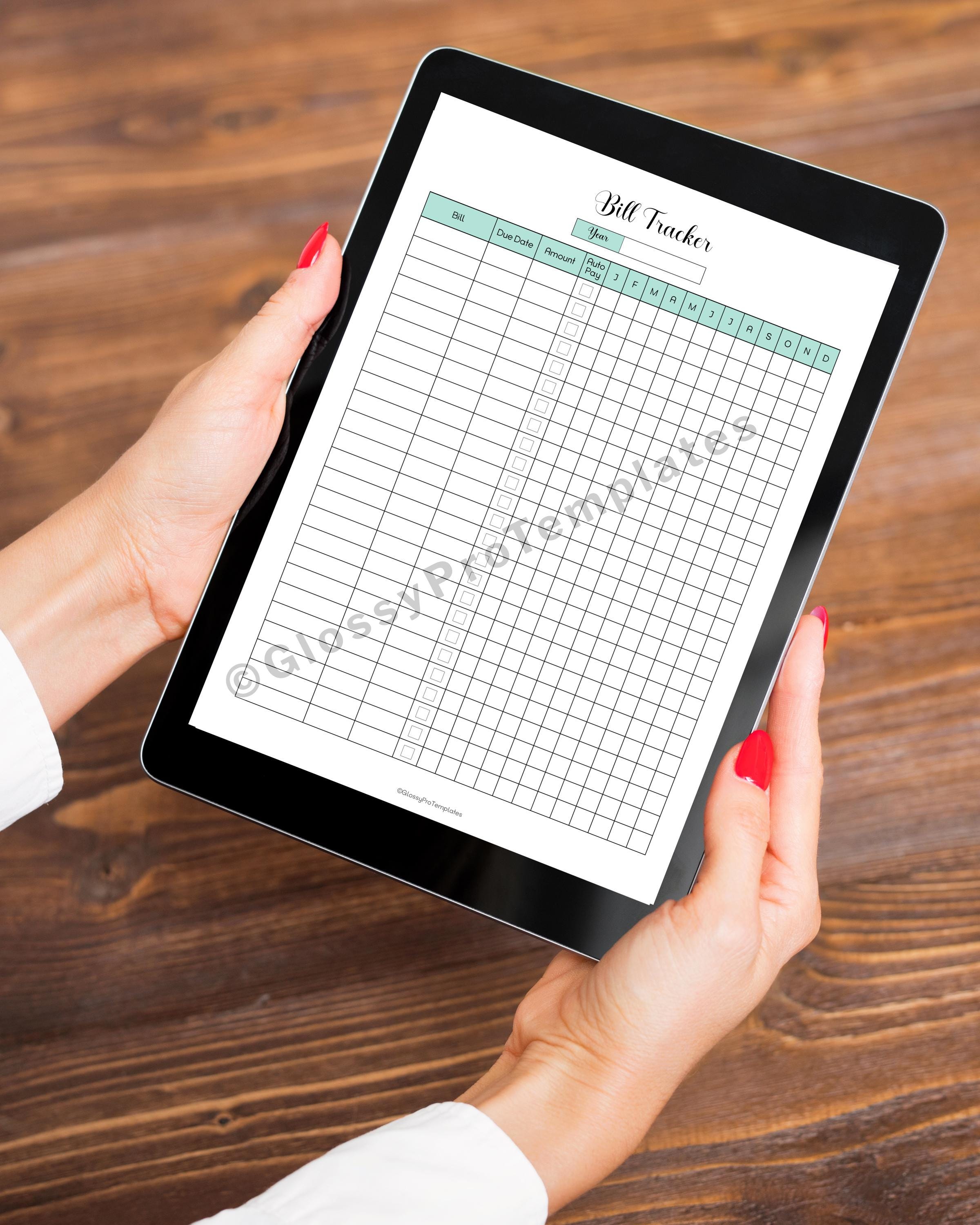 Digital Bill Tracker Goodnotes Template | Financial Organizer | 8 Color ...