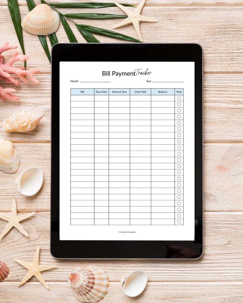 Digital Bill Tracker Goodnotes | Monthly Bill Payment Checklist - Etsy
