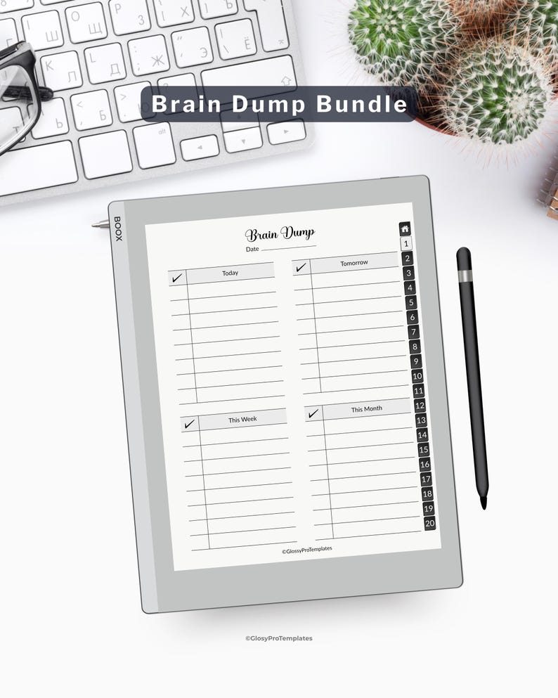 Brain Dump Template BOOX | Hyperlinked Priority Matrix | Digital Task ...
