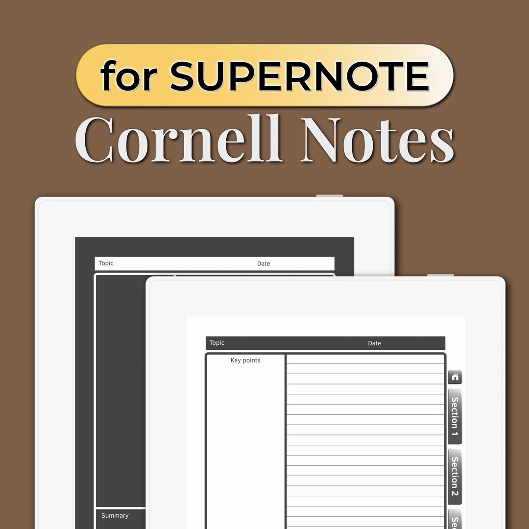 Ultimate Cornell Note-taking Template for Supernote | Dark & Light ...