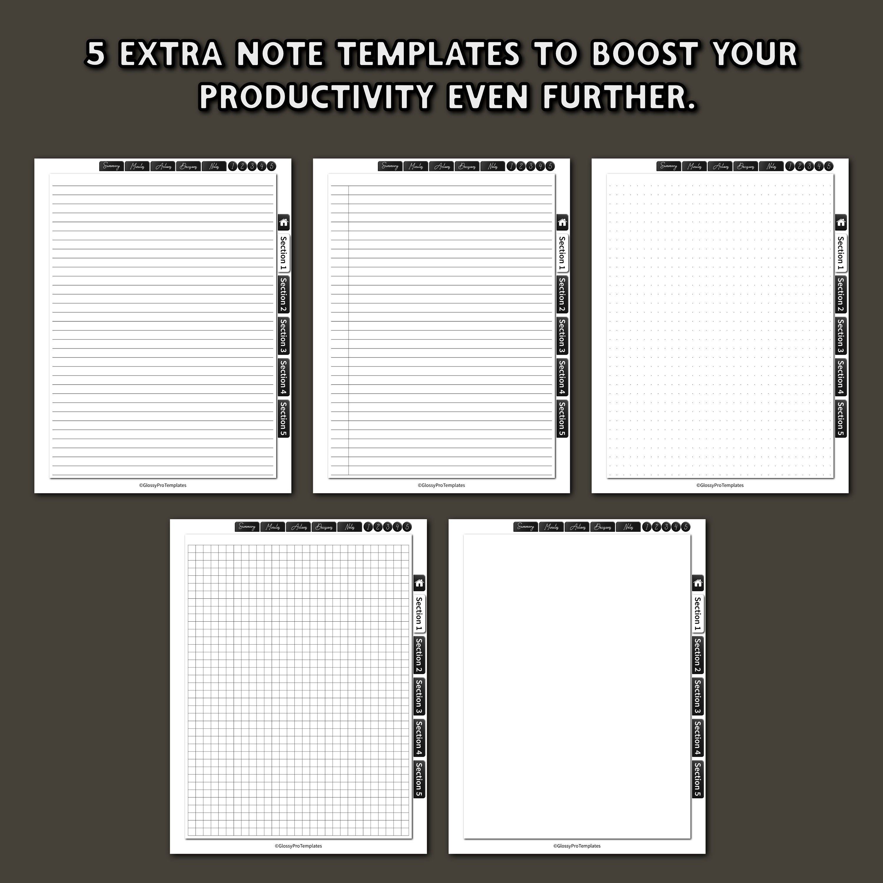 SUPERNOTE Meeting Notes Templates, Meeting Minutes Templates, Supernote ...