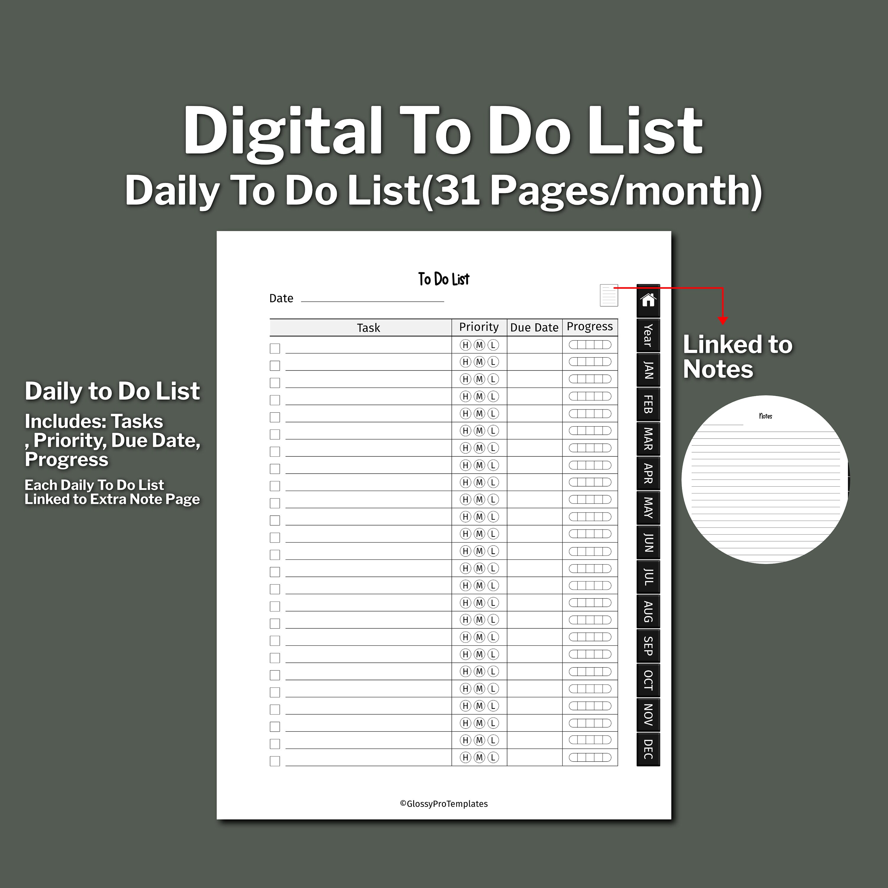 BOOX Note Air2 to Do List, to Do List Templates, Daily to Dolist, Boox