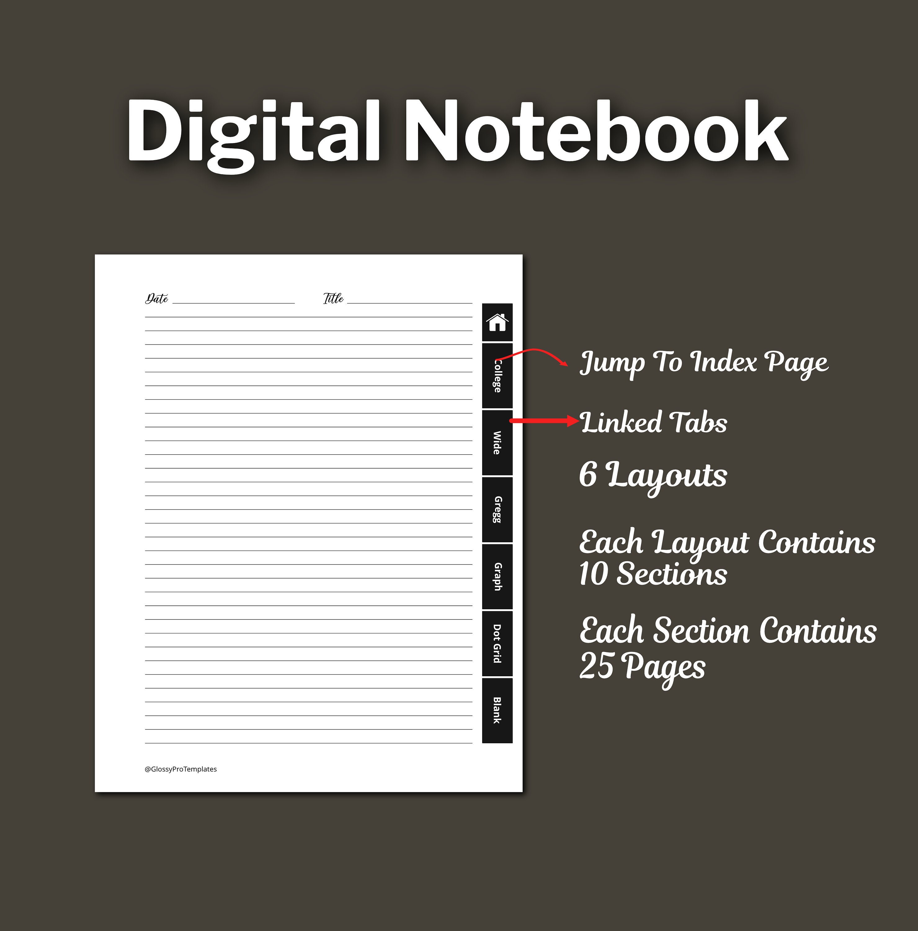 SUPERNOTE Notebook Supernote Templates Digital Notebook Etsy