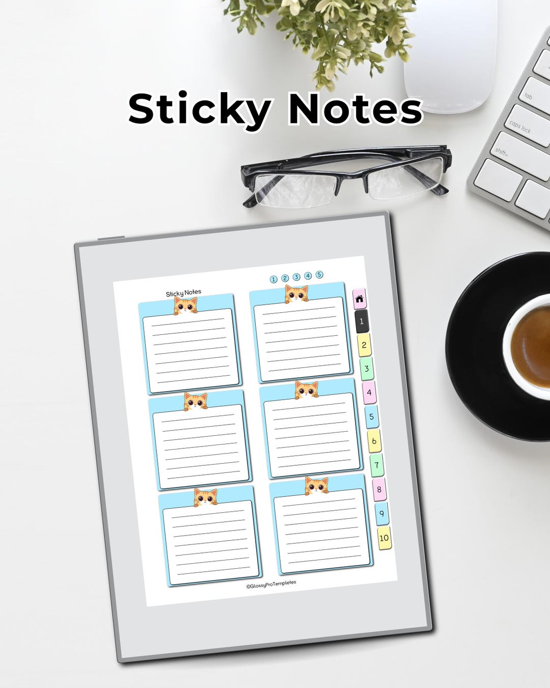 Hyperlinked Digital Sticky Notes Template for Remarkable Paper Pro ...