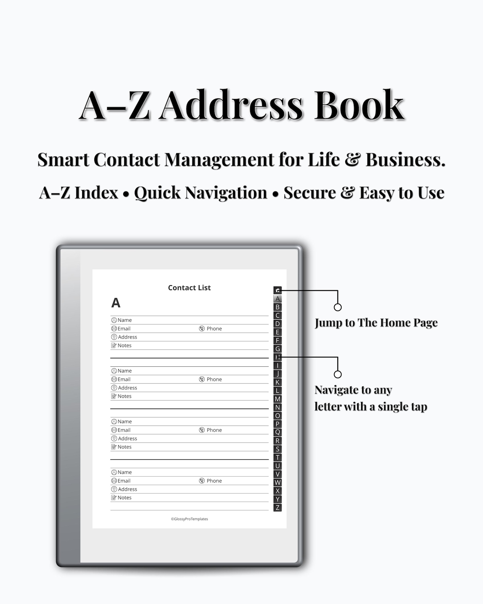 Hyperlinked Address Book for Remarkable 2 | A–Z Contact Organizer PDF ...