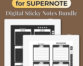 Custom Sticky Notes for SUPERNOTE with Hyperlinks | Sticky Notes Light & Dark Modes | Templates for Supernote | Digital Download