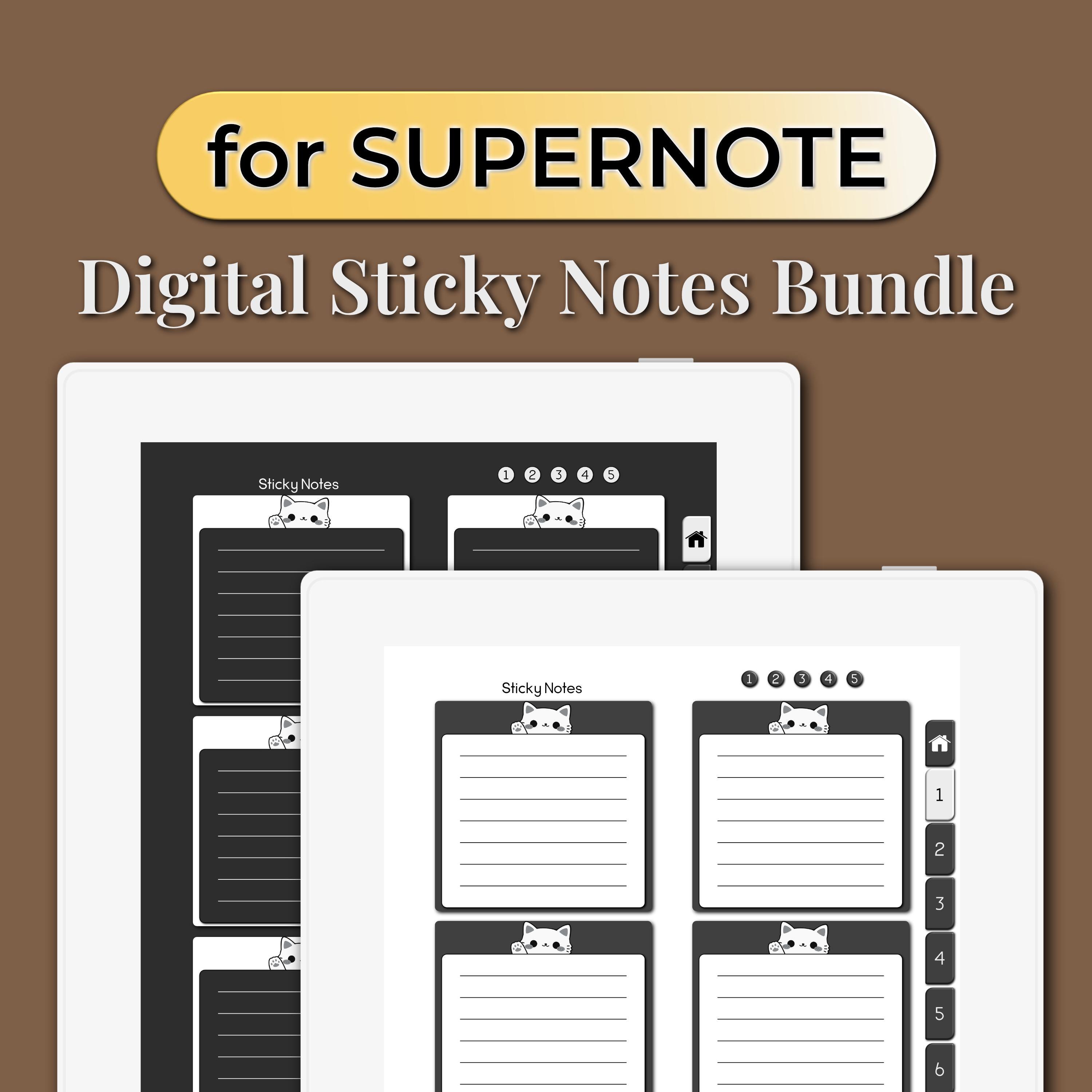 Custom Sticky Notes for SUPERNOTE With Hyperlinks | Sticky Notes Light ...