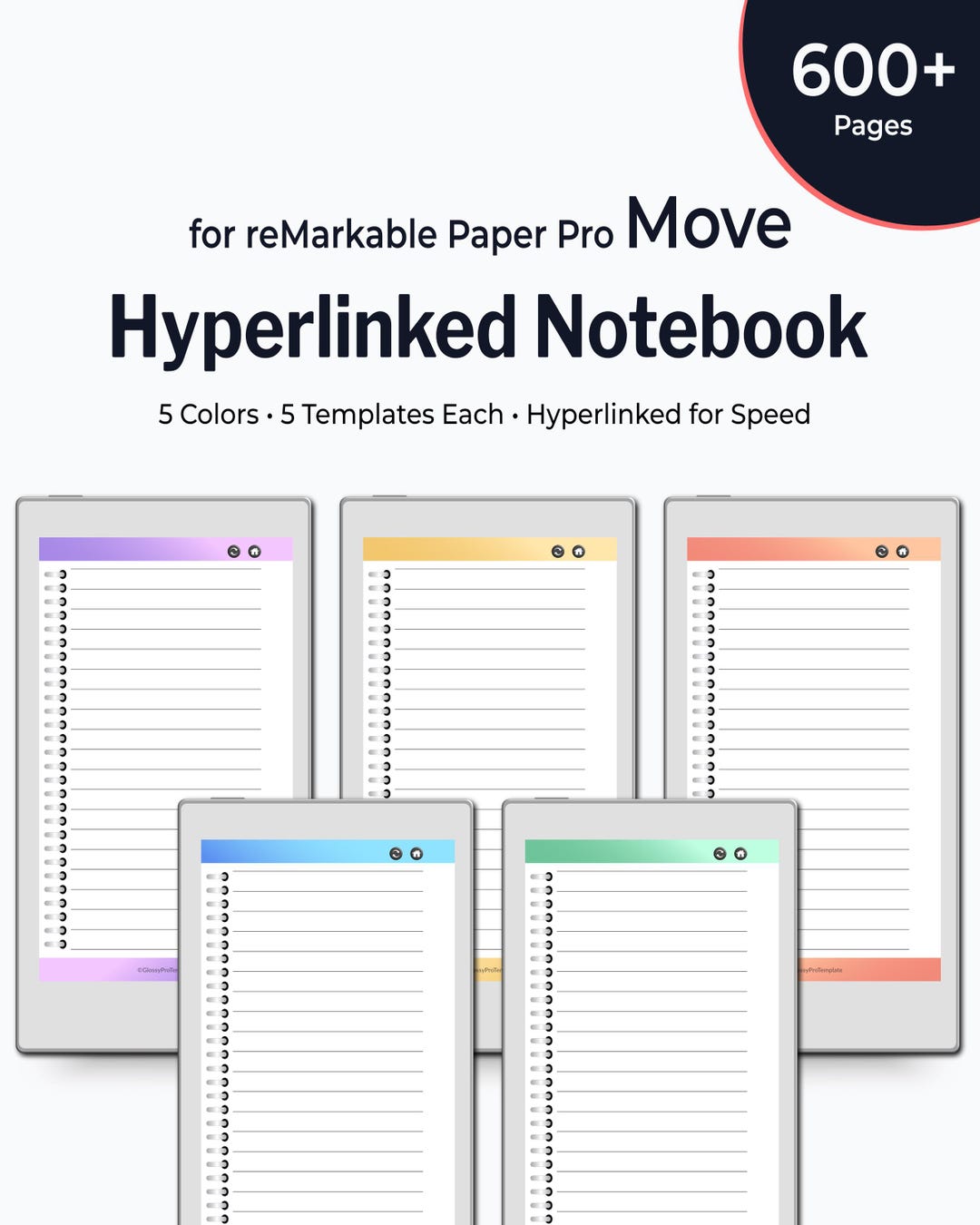 Ultimate Remarkable Paper Pro Move Digital Notebook | Hyperlinked PDF ...