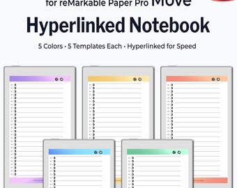 Ultimate reMarkable Paper Pro Move Digital Notebook | Hyperlinked PDF Note Organizer