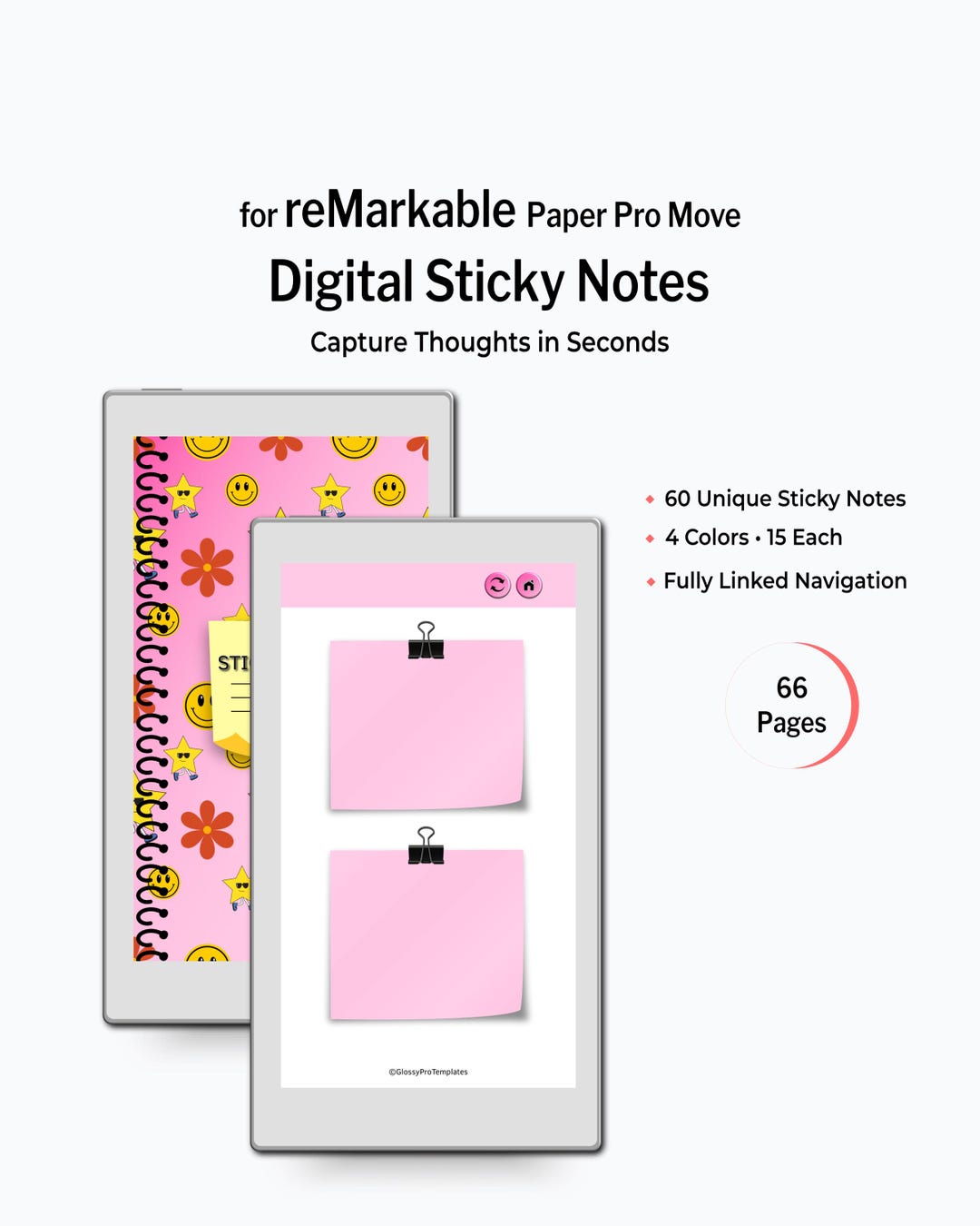 Hyperlinked Digital Sticky Notes for Remarkable Paper Pro Move - Etsy