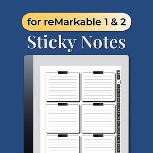 Hyperlinked Sticky Notes PDF for reMarkable 2 Template | 20 Designs Digital Sticky Notes | Post It Notes | Digital Download