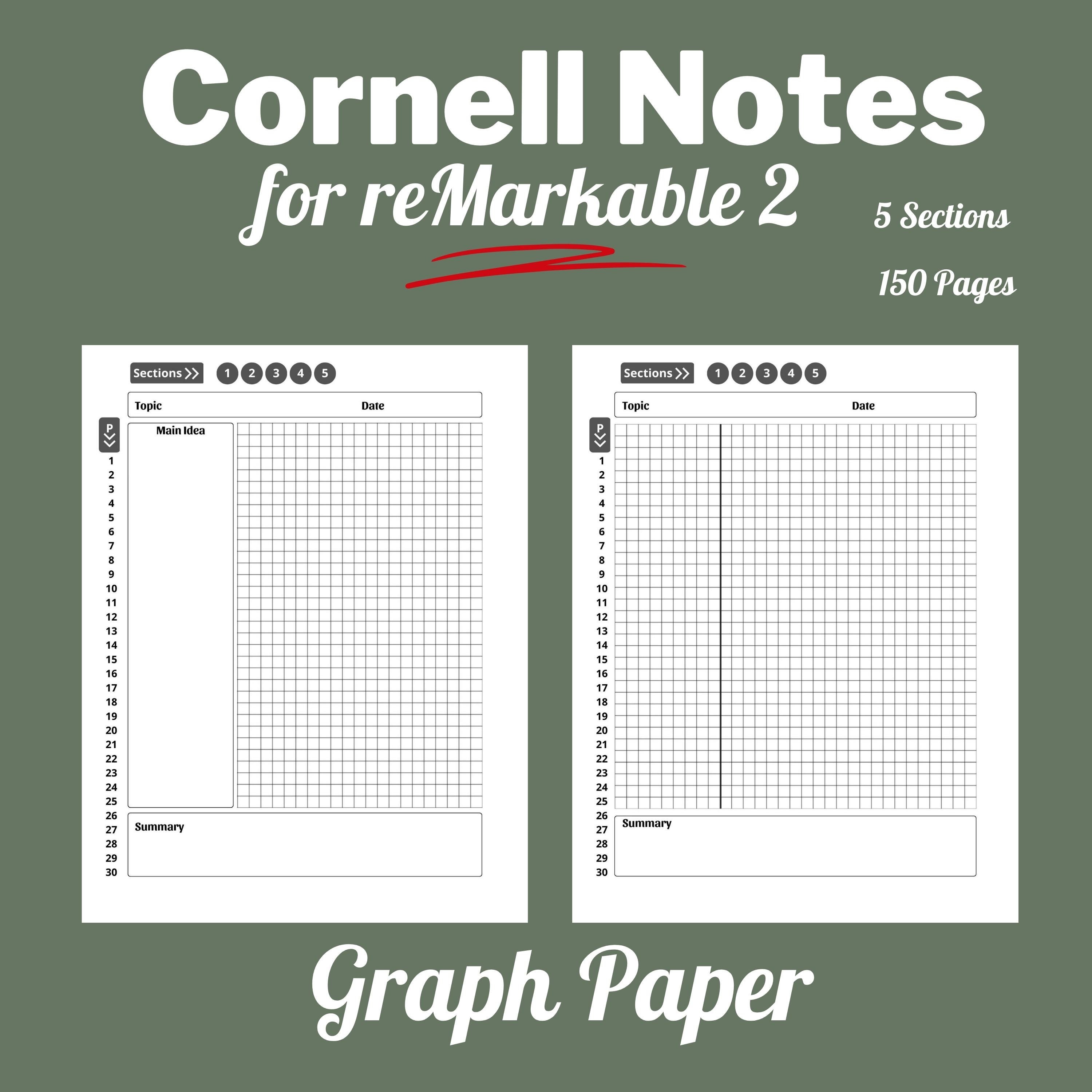 Remarkable 2 Templates Remarkable 2 Cornell Notes With Etsy Finland