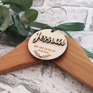 Personalised Engraved Bridesmaid Hanger Charm- Cut out name- Wedding day