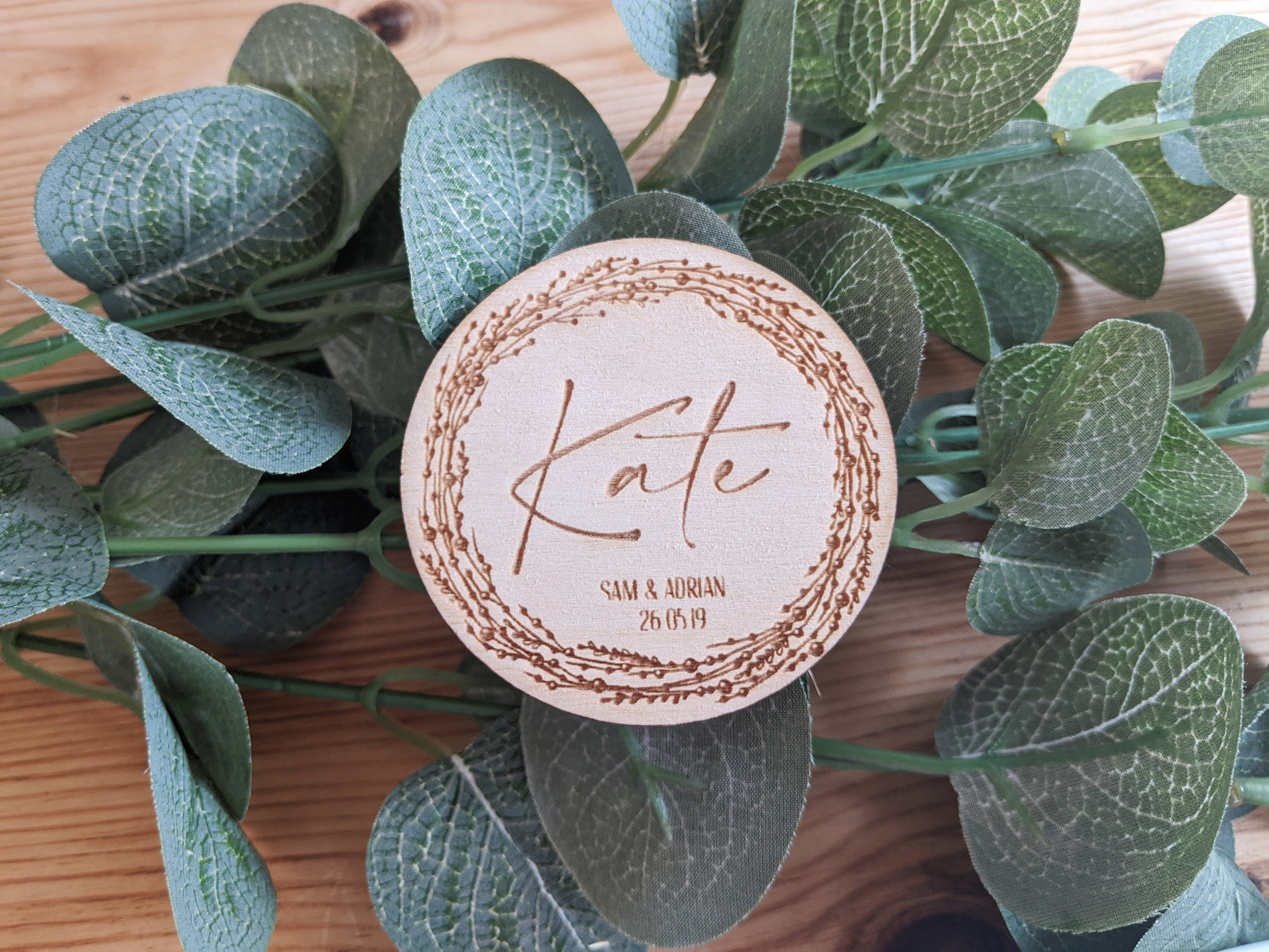 Personalised Wood Wedding Favour/ Place Card alternative/ Etsy