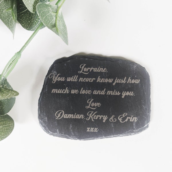 Personalised Memorial Slate Stone Small- Garden/ Grave