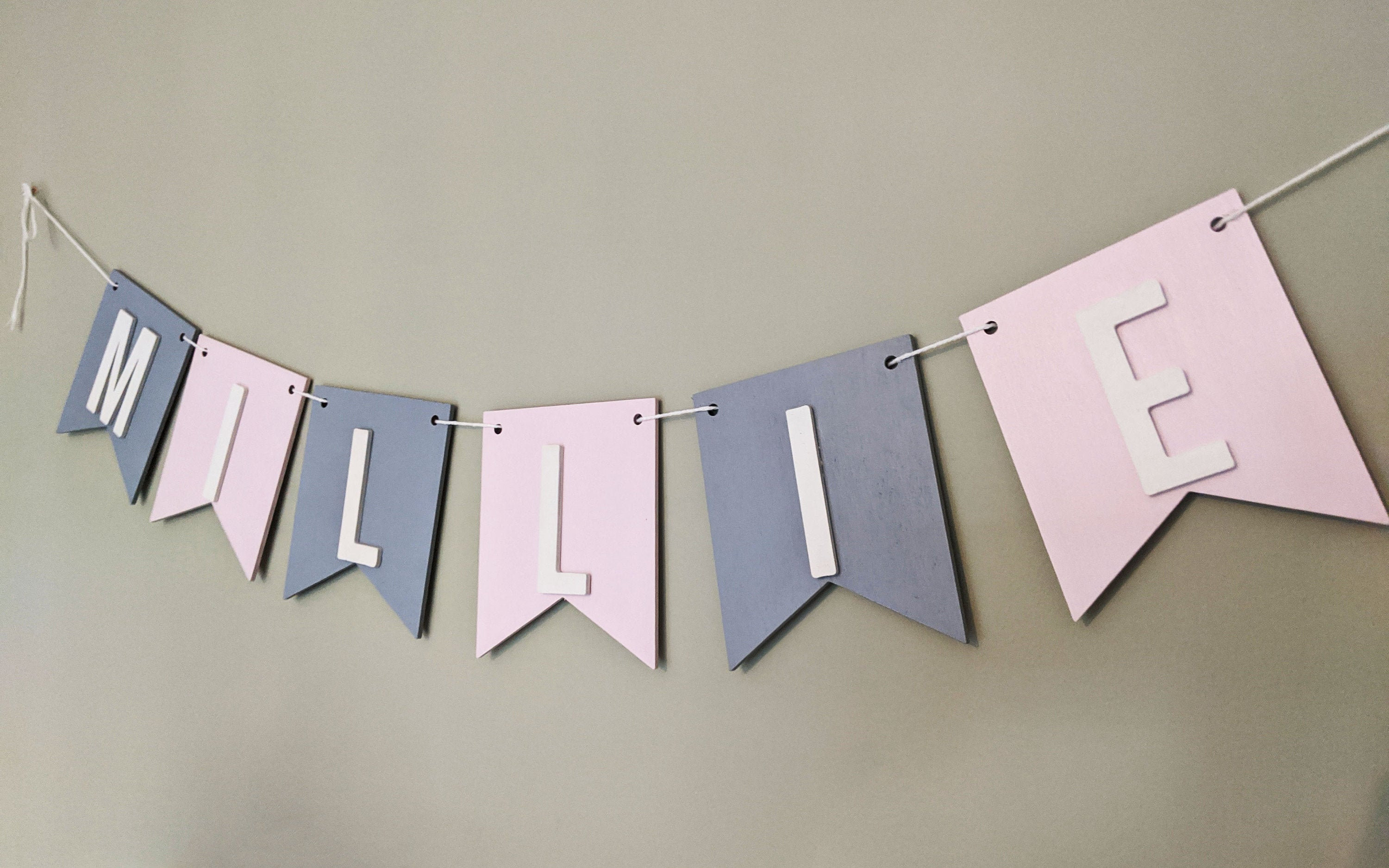 Personalised Wood Name Bunting Childrens Kids Bedroom Nursery Etsy