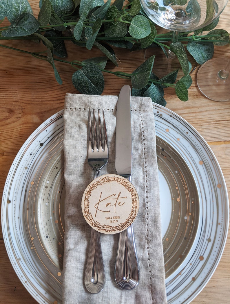Personalised Wood Wedding Favour/ Place Card alternative/ Etsy