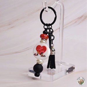 Handmade I Love Lucy Silicone Beaded Black Keychain - The Perfect Gift for Lucy Fans
