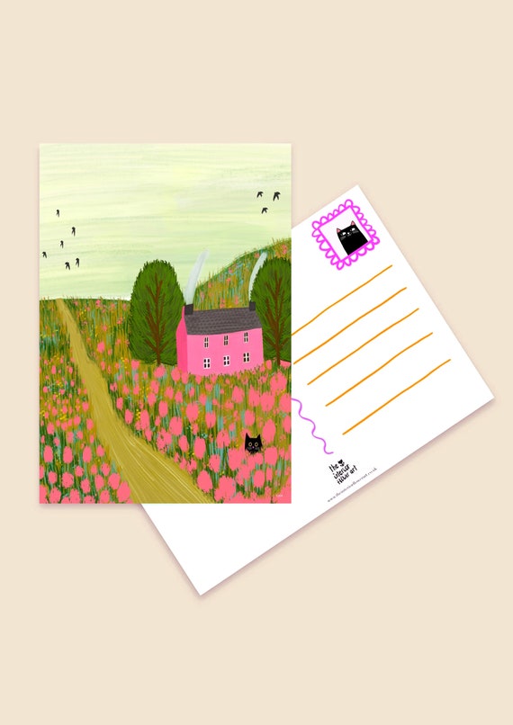 Pink Cottage postcard