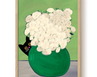 Vincent de kat-kunstafdruk: kleurrijke katachtige illustratie