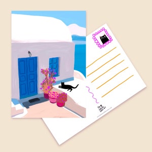 Carte postale de bain de chat - Cadeaux, Cartes, Cartes postales, Idées cadeaux, Félin, Chats, Cadeau pour des amis, Illustration A6, Mini impressions