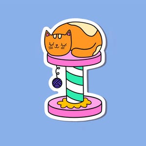 Sticker chat roux endormi : sticker pour ordinateur portable, oeuvre d&#39;art chat