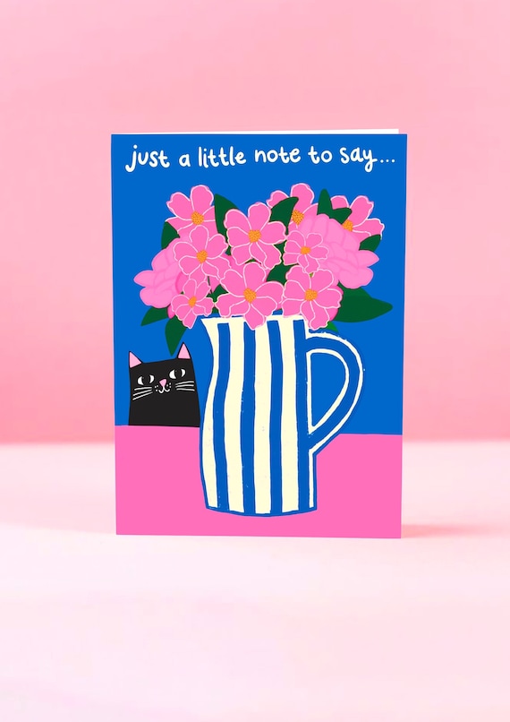 Pink Flowers greetings card