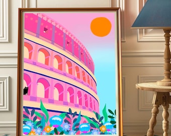 Rome Colosseum Art Print: Italy Travel Poster