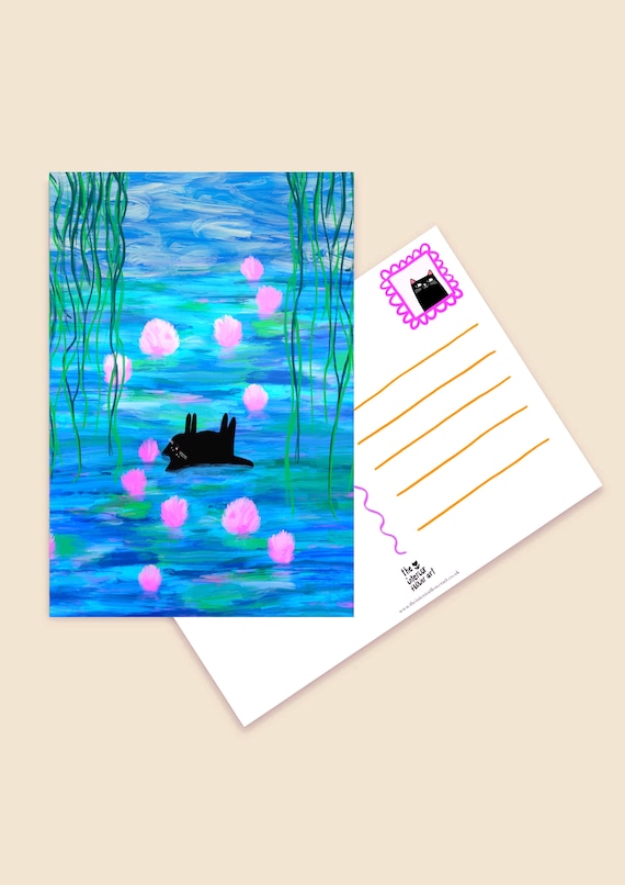 Floating Cat postcard