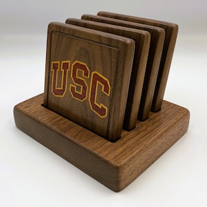 USC Trojans Angled Text Coaster Set
