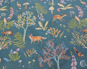 Upholstery//Curtains Red+Aqua Edinburgh Weavers ELLA Stripe Slub Linen Fabric