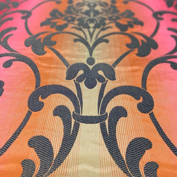 Sandersons Damask Weave Fabric Pink, Orange  Fabric curtain Fabric, cushion, craft fabric by the meter