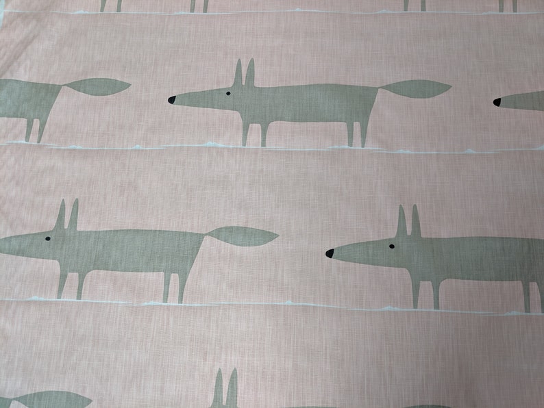 Scion Mr Fox Blush Curtain Cushion Fabric Retro Fabric By The Etsy