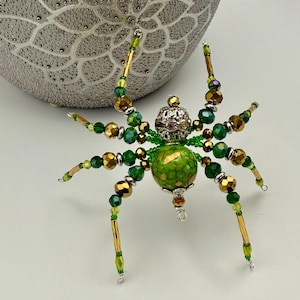 Christmas Beaded Spider Ornament: Good Luck Holiday Decor
