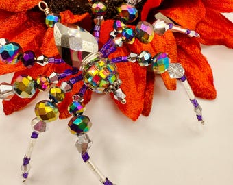 Christmas Spider Ornament Beaded Spider