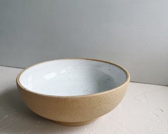 White Stoneware Everyday Bowl - Ceramic White Speckled Bowl - Minimal Pasta Bowl - Handmade Dinnerware - Eyre Ceramics