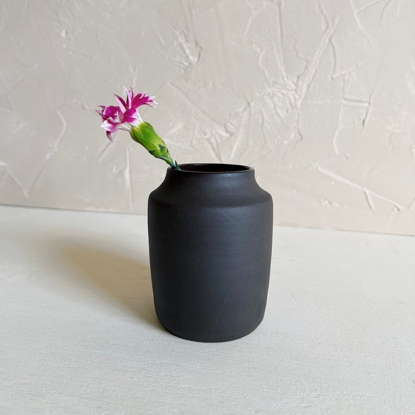 Brown Ceramic Bud Vase | Handmade Minimal Pottery Vase | Home Decor | Small Flower Vase | Clay Vase