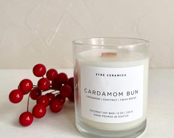 Cardamom Bun Candle | Wood Wick Candle | Bakery Spice Candle | Warm Dessert Candle | Coconut Soy Candle | Gift for Her