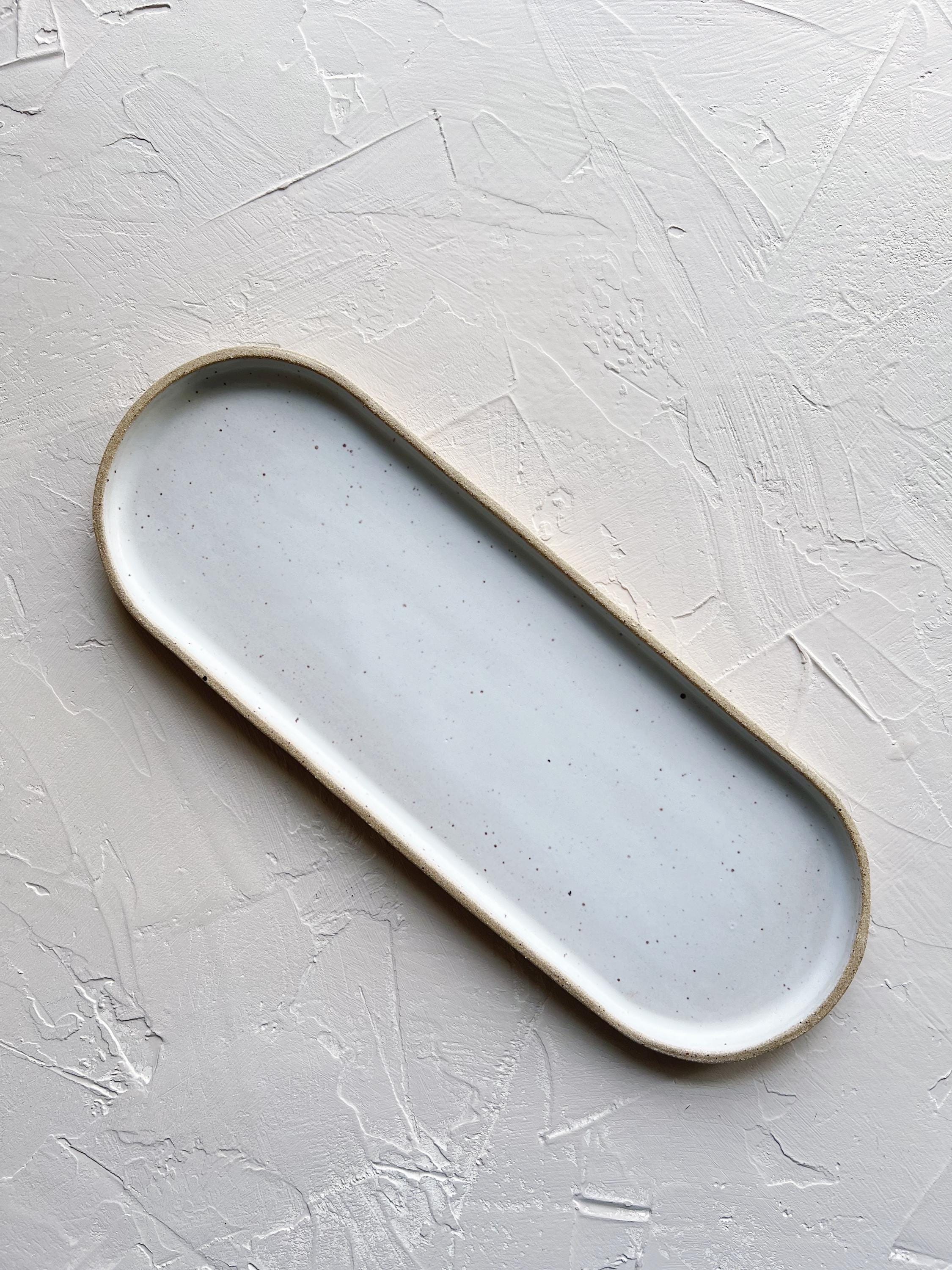 Long Oval Ceramic Catchall Tray | 12