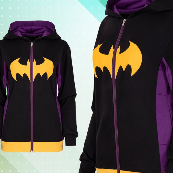 Stephanie Brown (Batgirl) inspirierter Kapuzenpullover mit Reißverschluss