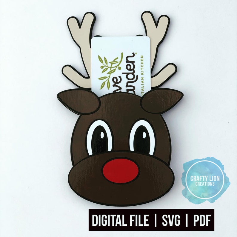 Digital Reindeer Gift Card Holder File Christmas Ornament Etsy