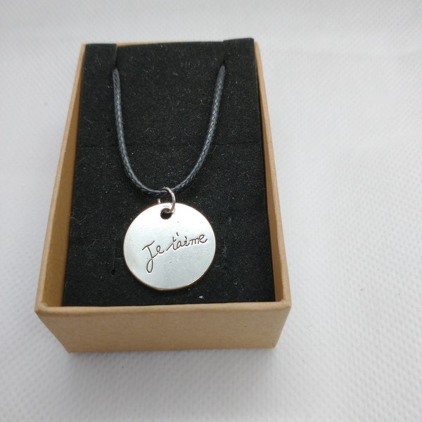 Collier pendentif "Je t'aime" - Cadeau Saint Valentin -