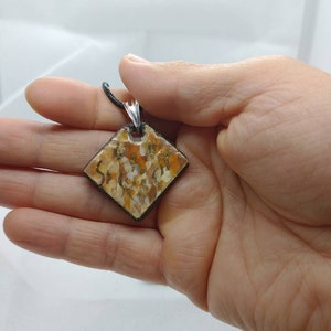 Auvergne Lava Stone Pendant Enameled with 18k Gold - French and artisanal manufacture - Registered design - Mother&#39;s Day