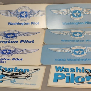 Washington State Aeronauics Pilot 6 "Abziehbild-Aufkleber, 8 Stück