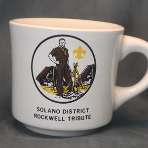 Vintage Boy Scout Solano District Mug Rockwell Tribute BSA