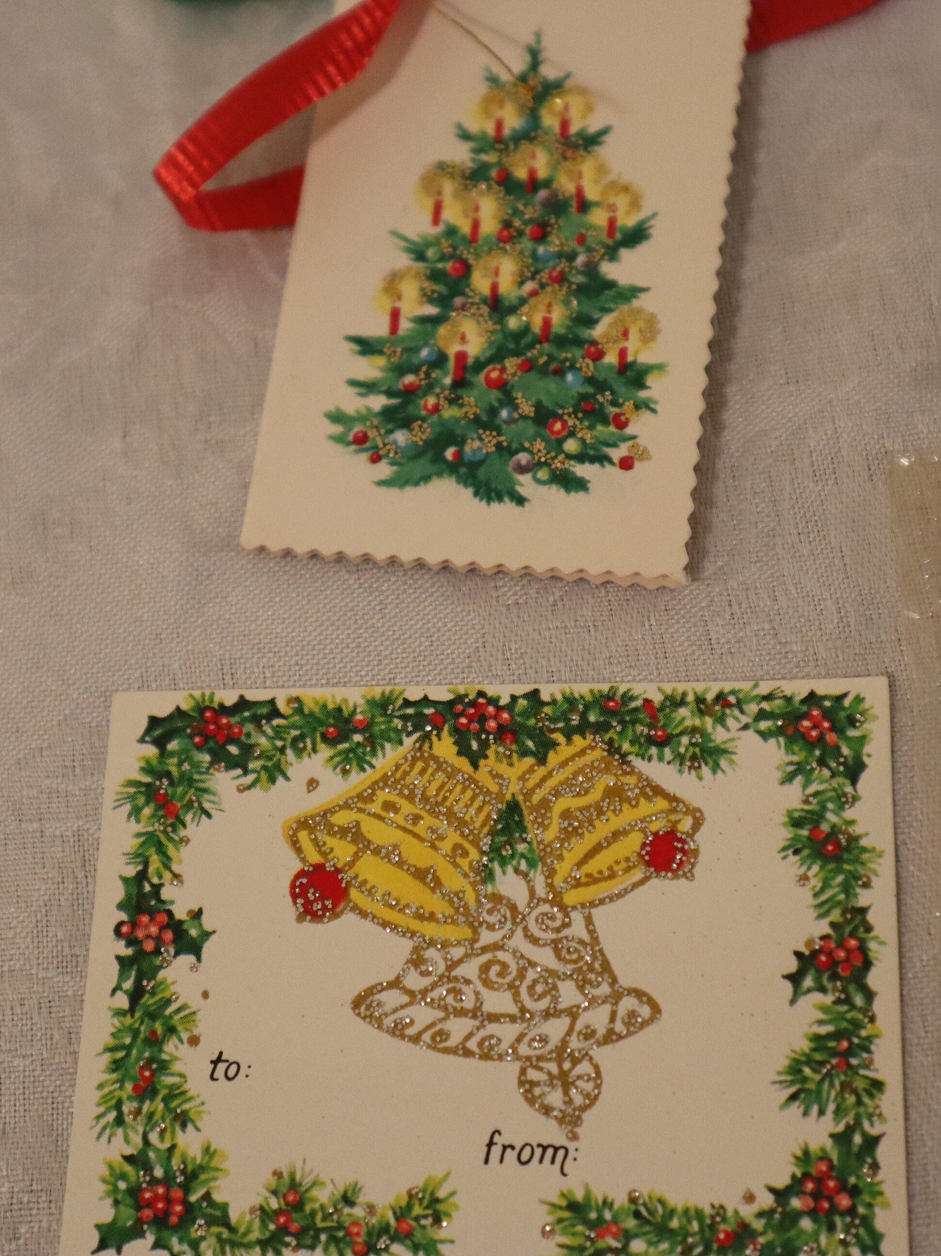 Vintage Christmas Sparkle Glitter Gift Tags Etsy