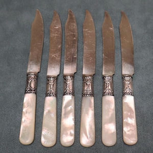 Sterling Mother of Pearl Fruit Knives Landers Frary Clark Aetna