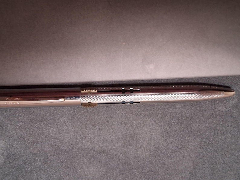 Vintage Norma 4-Color Multi Pen Ballpoint Chrome Made in USA Rotating image 4